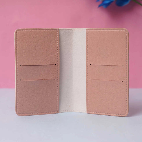 Personalized Initial Passport Cover with Patch - Peach